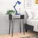 Zipcode Design™ Dietrick Modern Contemporary Nightstand, Extreme Minimalism Open Shelf Style on Metal Legs Wood/Metal in Gray/Black | Wayfair