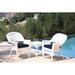 August Grove® Byxbee 3 Piece Seating Group w/ Cushions Synthetic Wicker/All - Weather Wicker/Wicker/Rattan in White/Blue | Outdoor Furniture | Wayfair