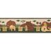 Zoomie Kids Applegate Animals w/ their Babies Elephant Lion Tiger Wall Border Plastic in Brown/Green | 7 H x 180 W x 0.01 D in | Wayfair