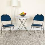 Inbox Zero Eleanne Extra Large Ultra-Premium Triple Braced Folding Chair Fabric in Blue | 42.75 H x 18.25 W x 5.25 D in | Wayfair