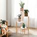 Wade Logan® Abdikarin 4 Tier Bamboo Plant Stand Tall Corner Indoor Flower Pot Holder Nordic Display Rack For Garden Living Room Bedroom Balcony Wood/Plastic/Acrylic | Wayfair