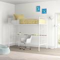 Brunk Twin Platform Loft Bed w/ Built-in-Desk by Viv + Rae™ Wood in White | 68.5 H x 41.26 W x 77.95 D in | Wayfair