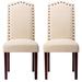 Red Barrel Studio® High Back Fabric Dining Chairs w/ Nailhead Trim Wood/Upholstered in Brown | 40.5 H x 18 W x 24 D in | Wayfair
