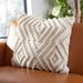 Foundry Select Sima Square Pillow Cover & Insert Polyester/Polyfill/Wool Blend/Wool in White | 20 H x 20 W x 2 D in | Wayfair