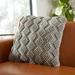 Foundry Select Square Pillow Cover & Insert Polyester/Polyfill/Wool Blend/Wool in Gray | 20 H x 20 W x 2 D in | Wayfair