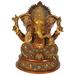 Bungalow Rose Ashirwad Ganesha Metal in Brown/Yellow | 11.4 H x 9.3 W x 6 D in | Wayfair 9E718E9169034CBCBD0A83AB53F773FE