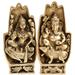 Bungalow Rose Pair Of Hands Depicting Lakshmi Seated On Owl & Ganesha On Rat Metal in Yellow | 7 H x 3.4 W x 1.3 D in | Wayfair