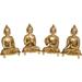 Bungalow Rose Deairah Tibetan Buddhist Deities Set Of Four Buddhas Metal in Yellow | 5.5 H x 4 W x 2.5 D in | Wayfair