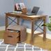 Gracie Oaks Alzain 2 Piece Rectangular Writing Desk Office Set Wood in Brown/Green | 30 H x 47.5 W x 23.5 D in | Wayfair