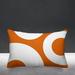 Latitude Run® Maluhia Geometric Circle Indoor/Outdoor Lumbar Pillow Polyester/Polyfill blend in Orange | 14 H x 18 W x 5.3 D in | Wayfair