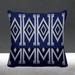 ULLI HOME Akin Abstract Tribal Indoor/Outdoor Throw Pillow Polyester/Polyfill blend in Blue/Navy | 20 H x 20 W x 4.3 D in | Wayfair