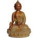 Bungalow Rose The Medicine Buddha Seated On Lotus Pedestal (Tibetan Buddhist Deity) Metal in Yellow | 12.3 H x 8 W x 5.5 D in | Wayfair