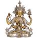 Bungalow Rose Tibetan Buddhist Deity Chenrezig Metal in Yellow | 11.5 H x 9.5 W x 5 D in | Wayfair 8228452EDC9046E1AB049A35582A4BFF