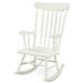 Rosalind Wheeler Outdoor Faron Rocking Solid Wood Chair in White | 46.5 H x 25.5 W x 32.5 D in | Wayfair 2707BEBC661A456E95AFE44B3D467CDC