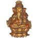 Bungalow Rose Lord Ganesha Wall Hanging (Flat Statue) Metal in Brown/Gray/Yellow | 9.4 H x 6.4 W x 1.2 D in | Wayfair