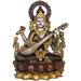 Bungalow Rose Kamalasana Goddess Saraswati Metal in Brown/Yellow | 12.2 H x 3.7 W x 5.2 D in | Wayfair 2047B7AB89ED47AF85FE4D330AA990FF