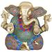 Bungalow Rose Ganesha Enjoying Modak Metal in Blue/Green/Red | 7.5 H x 5.5 W x 4.5 D in | Wayfair A864459279A4417291A8FBCB2B5E76B1