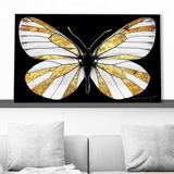 Mercer41 Gold Butterfly (Horizontal) By Jodi - Graphic Art Plastic/Acrylic in Black | 18 H x 30 W x 1 D in | Wayfair