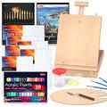 Shuttle Art 59 Pack Acrylic Painting Set, Professional Deluxe Art Set with Table Top Easel, 30 Colours Acrylic Paints Set, Canvas, Brushes, Complete Drawing Set for Adults, Kid, Artists, Art Supplies