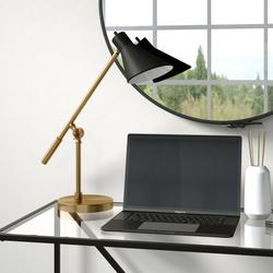 Regina Two-Tone Brass and Black Table Lamp - Hudson & Canal TL0764