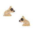 Kate Spade Jewelry | Kate Spade Milo Crystal Dog Stud Earrings In Black & Gold | Color: Black/Gold | Size: Os