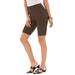 Plus Size Women's Essential Stretch Bike Short by Roaman's in Chocolate (Size S) Cycle Gym Workout