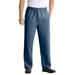 Men's Big & Tall Knockarounds® Full-Elastic Waist Pants in Twill or Denim by KingSize in Slate Blue (Size 8XL 38)