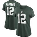 "T-shirt vert avec nom et numéro des Green Bay Packers Nike Aaron Rodgers pour femme"