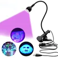 Lampe à polymériser à ultraviolets USB lumière noire LED lampe à col de cygne avec pince