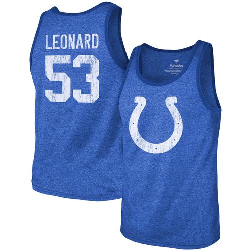 Herren Shaquille Leonard Royal Indianapolis Colts Name & Nummer Tri-Blend Tank Top