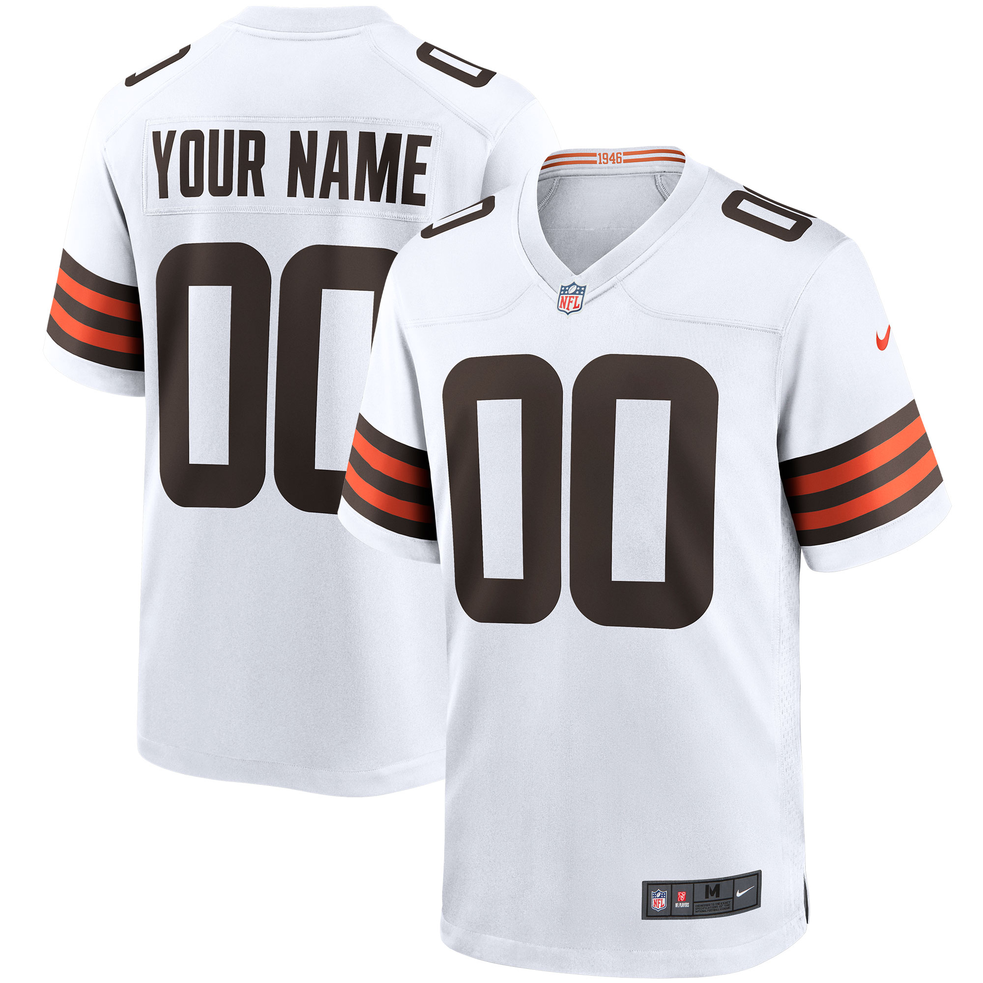 Cleveland Browns Nike Game Auswärtstrikot - Weiß - Personalisiert - Jugendliche Image
