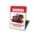 Lizton Sign Shop, Inc Vampire Warning Sign Aluminum in Black/Gray/Red | 14 H x 10 W x 0.04 D in | Wayfair 3614-A1014