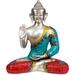 Bungalow Rose Shakyamuni Buddha Granting Abhaya (Inlay Statue) Metal in Green/Red/Yellow | 11 H x 9 W x 5.5 D in | Wayfair