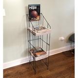 Rebrilliant® Display, Bulk Newspaper Wire Rack Magazine Stand 1112-912 Metal in Black | 2 H x 24 W x 50 D in | Wayfair