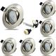 Allesgute 6X 5W GU10 Downlights for Ceiling Dimmable, 30° Tilt Swivel LED Recessed Ceiling Lights Round Brushed Chrome Spotlights 240V Cool White, Cutout Ø68-80mm