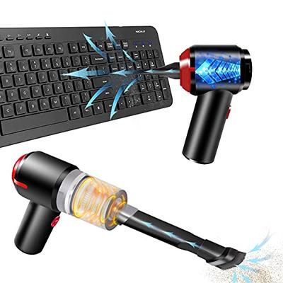 Compressed Air Duster & Mini Vacuum Keyboard Cleaner 3-in-1 Cordless Blower Computer Cleaning Kit Portable Electric Air Can New Generation Canned Air Spray 