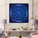 East Urban Home Neon Deep Horoscope Circle w/ Zodiac Signs - Graphic Art on Canvas Canvas, Wood in Blue | 30 H x 30 W x 1 D in | Wayfair