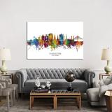 East Urban Home Charleston South Carolina Skyline by Michael Tompsett - Wrapped Canvas Painting Metal | 40 H x 60 W x 1.5 D in | Wayfair