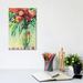 East Urban Home Floral Vase & Striped Tablecloth II by Patty Baker - Wrapped Canvas Painting Canvas | 12 H x 8 W x 0.75 D in | Wayfair