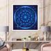 East Urban Home Neon Deep Blue Horoscope Circle w/ Zodiac Signs - Graphic Art on Canvas Canvas, Wood in White | 36 H x 36 W x 1.5 D in | Wayfair