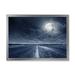 East Urban Home Asphalt Road Under Cloudy Full Moon I - Photograph on Canvas Canvas, Wood in Black/Blue | 12 H x 20 W x 1 D in | Wayfair