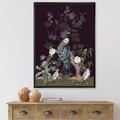 East Urban Home Chinoiserie w/ Birds & Peonies V - Painting on Canvas Canvas, Wood in Black/Green/White | 20 H x 12 W x 1 D in | Wayfair