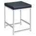 Ivy Bronx Cydney Metal Vanity Stool Faux Leather/Upholstered/Leather/Metal in Gray/Blue/White | 19 H x 14.75 W x 14.75 D in | Wayfair