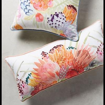 Anthropologie Bedding | Anthropologie Majorcan Garden Pillow | Color: Orange/Pink | Size: Os