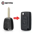 KEYYOU – coque de clé télécommande pliable à 2 boutons pour citroën C1 C2 C3 Saxo /Xsara /Picasso