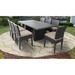 Barbados Rectangular Outdoor Patio Dining Table with 8 Armless Chairs