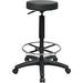 Work Smart' Backless Drafting Stool with Nylon Base and Adjustable Foot Ring