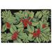 "Liora Manne Frontporch Hollyberries Indoor/Outdoor Rug Black 30""x48"" - Trans Ocean FTP34241948"