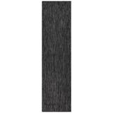 "Liora Manne Carmel Texture Stripe Indoor/Outdoor Rug Black 23""x7'6"" - Trans Ocean CRER8842248"