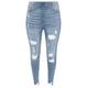 Yours for Good Mid Blue Extreme Ripped Jenny Jeggings - Women's